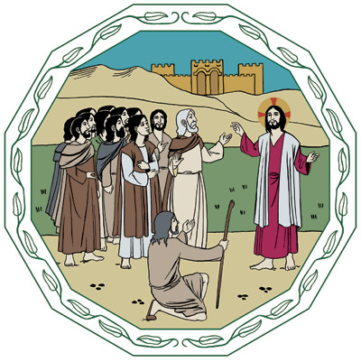 Jeesus kulkee kohti ristiä