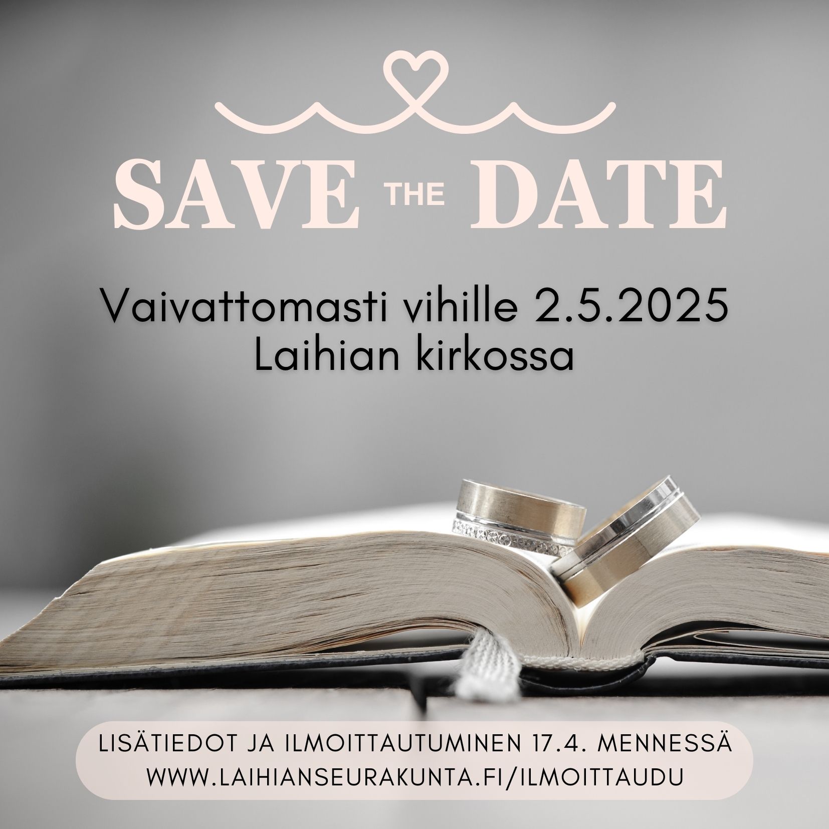 Avonainen vihkiraamattu, vihkisormukset raamatun päällä.