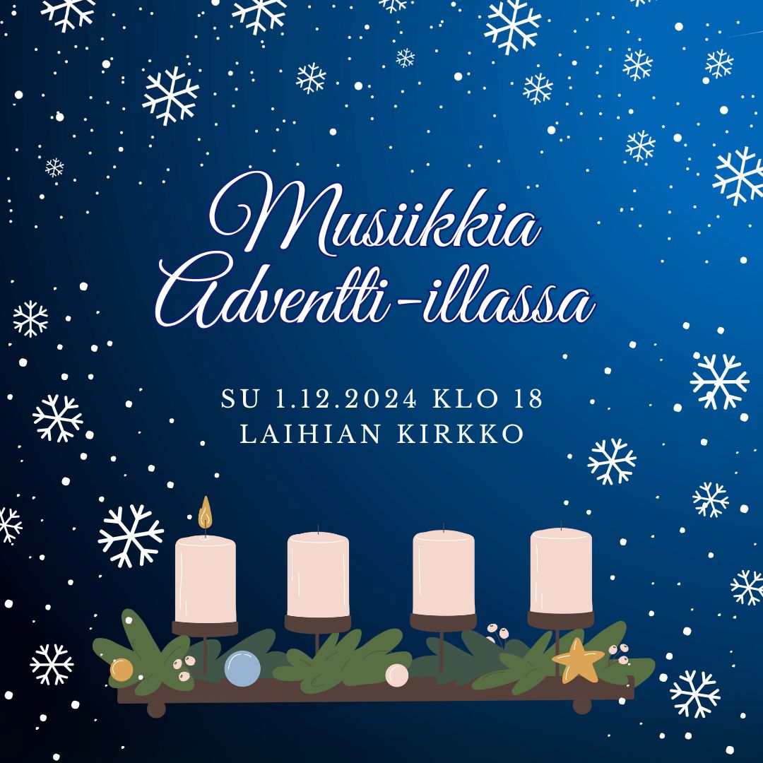 Musiikkia adventti-illassa adventtikynttilät ensimmäinen adventti