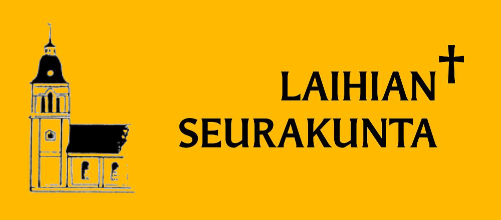 Laihian seurakunnan logo keltaisella pohjalla